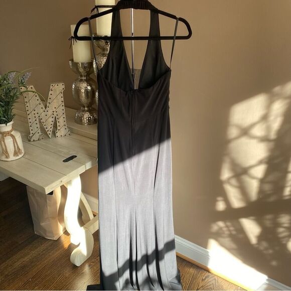 B. Darlin Dress Black Size 1 Junior Sheath Halter Illusion Beaded Size M EUC - Picture 9 of 14